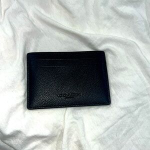 COACH (NEW) Black Leather Money Clip Card Case